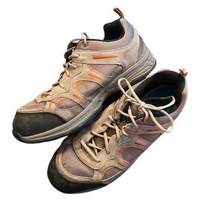 Propet Connelly Sneaker Shoe Brown Suede OrthoLite Orthotics Hiking Camp 10X(3E)